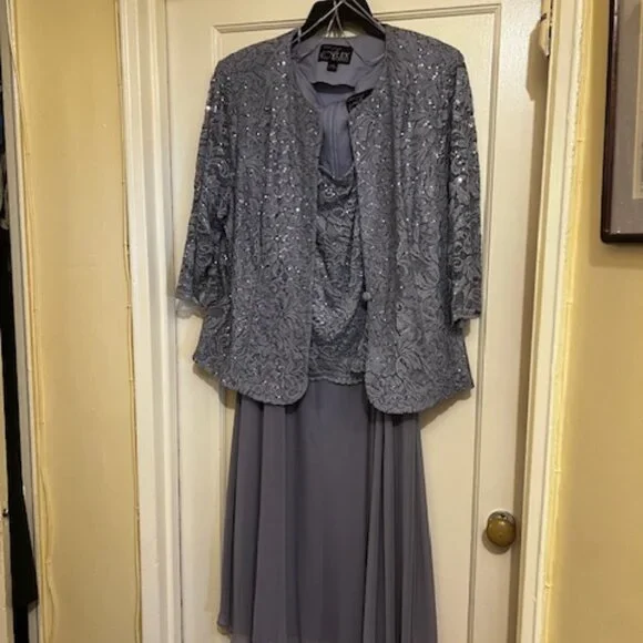 alex evenings chiffon jacket dress Alex Evenings 8160502 Long Ruffle Formal Bolero Jacket Dress – The Dress  Outlet main image 1